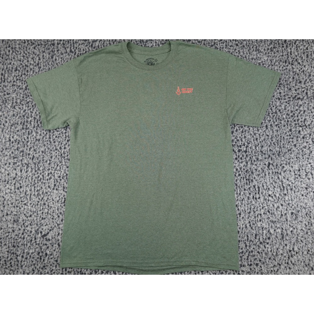 McMenamins T-Shirt Mens‎ Large Green Roseburg Station Ales On The Quest PNW